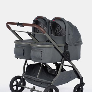 Mast – M. Twin x – Zwillingskinderwagen mit verstellbarem Schiebegriff und HP – Rädern – Set 2in1 – Volcanic Ash 185280