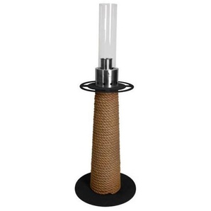 Masuria Gartenlampe Juno Steel Black mit Tauwerk Biobrennstofflampe Gartenfeuer