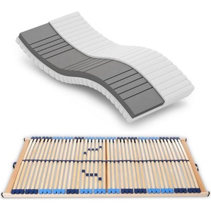 Matratzenset Betten-ABC KSP-500, Größe 90 x 200cm Härtegrad H2+ Lattenrost Superflex NV, 42 Leisten