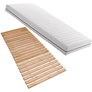 Matratzenset - Kaltschaummatratze  KSP-500 - Das Original + Premium Rollrost aus Erle Massivholz, Größe und Härtegrad wählbar