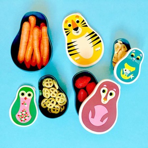 Matryoschka Snack Box Set Tiere, 4 Boxen mit Deckel, Design Ingela P. Arrhenius für OMM Design