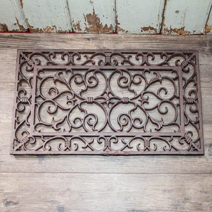 Matte für den Hauseingang, Türmatte im Landhausstil, aus Gusseisen, Ornamente