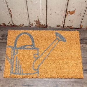 Matte für den Hauseingang, Türmatte im Landhausstil, aus Kokos, Gießkannenmotiv