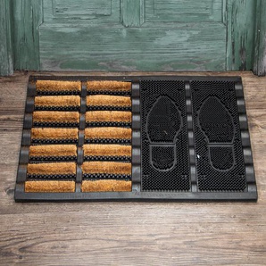 Matte für den Hauseingang, Türmatte im Landhausstil, Gummi & Kokos, Fussabdruck