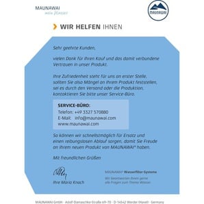 Wasserfilter MAUNAWAI MAUNAWAI PiTec 2in1 - Einbaufilter Filterkartuschen Gr. 1 St., weiß Wasserfilter zertifizierte Wasserf.-Systeme, vital lebendig und mineralstoffreich