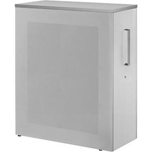 mauser Hochauszugschrank, Thekenelement rechts stehend, Höhe 1250 mm, lichtgrau 7913360
