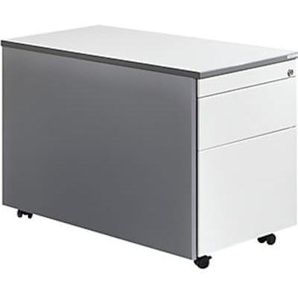 mauser Rollcontainer mit 1 Schublade und 1 Hängeregistraturschub, weißalu / reinweiß 790352CJ2