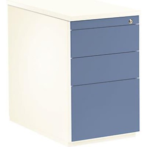 mauser Schubladencontainer,720x800mm, 2xMaterialschub, Hängeregistratur, weiß/blau 4250633398197