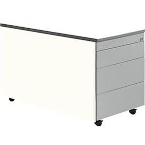 mauser Schubladencontainer m. Rollen, 529x800, Kunststoffpl., 3 Schubl. weiß/alu/weiß 791002CO