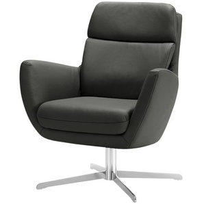 Max Schelling Drehsessel aus Echtleder Sierra ¦ grau ¦ Maße (cm): B: 76 H: 93 T: 79.0