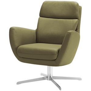 Max Schelling Drehsessel aus Echtleder Sierra ¦ grün ¦ Maße (cm): B: 76 H: 93 T: 79.0