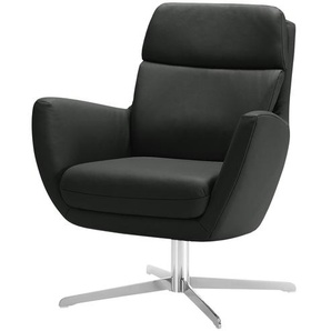 Max Schelling Drehsessel aus Echtleder Sierra ¦ schwarz ¦ Maße (cm): B: 76 H: 93 T: 79.0