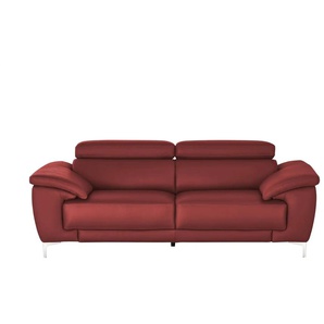 Max Schelling Einzelsofa aus Echtleder Vita - rot - Materialmix - 216 cm - 93 cm - cm 105,0 | Möbel Kraft