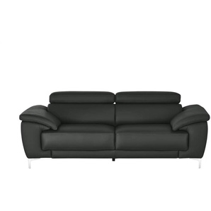 Max Schelling Einzelsofa aus Echtleder Vita - schwarz - Materialmix - 216 cm - 93 cm - cm 105,0 | Möbel Kraft
