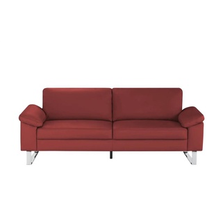 Max Schelling Ledersofa mit Kufengestell Maximum - rot - Materialmix - 224 cm - 89 cm - cm 97,0 | Möbel Kraft