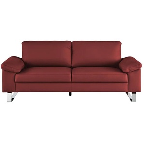 Max Schelling Ledersofa mit Kufengestell Maximum - rot - Materialmix - 184 cm - 86 cm - cm 97,0 | Möbel Kraft