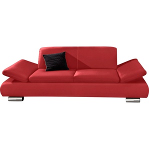 2-Sitzer MAX WINZER Toulouse Sofas Gr. B/H/T: 190 cm x 75 cm x 89 cm, Kunstleder SOFTLUX, rot 2-Sitzer Sofas mit klappbaren Armlehnen, Breite 190 cm