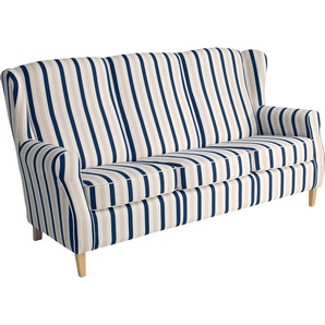 3-Sitzer MAX WINZER Luke Sofas Gr. B/H/T: 196 cm x 102 cm x 85 cm, Flachgewebe, blau 3-Sitzer Sofas im Retrolook, Breite 196 cm