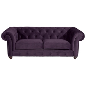Chesterfield-Sofa MAX WINZER Old England Sofas Gr. B/H/T: 218 cm x 76 cm x 96 cm, Samtvelours 20442, lila (purple) Chesterfieldsofas im Retrolook, Breite 218 cm