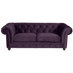 Max Winzer Chesterfield-Sofa Orleans, Lila, Textil, Buche, Uni, 3-Sitzer, 216x77x100 cm, Goldenes M, Made in Europe, Wohnzimmer, Sofas & Couches, Sofas, Chesterfield Sofas