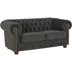 Chesterfield-Sofa MAX WINZER Rover Sofas Gr. B/H/T: 175 cm x 75 cm x 96 cm, grau (espresso) Chesterfieldsofas mit edler Knopfheftung, 2-Sitzer oder 3-Sitzer