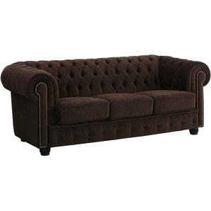 Chesterfield-Sofa MAX WINZER Rover Sofas Gr. B/H/T: 200 cm x 75 cm x 96 cm, grau (espresso) Chesterfieldsofas mit edler Knopfheftung, 2-Sitzer oder 3-Sitzer