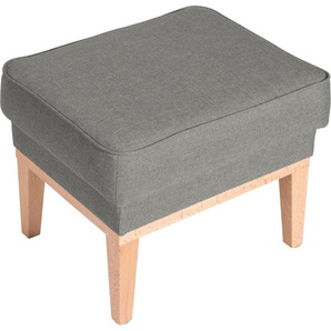 Hocker MAX WINZER Anthony Gr. B/H/T: 50 cm x 41 cm x 41 cm, Strukturgewebe 16523, grau (hellgrau) Sitzhocker Hocker mit umlaufendem Holzsockel & Kedernaht