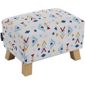 Max Winzer Hocker , Mehrfarbig, Weiß , Textil , Buche , rechteckig , 40x28x28 cm , Goldenes M, Made in Germany , Wohnzimmer, Hocker, Sitzhocker