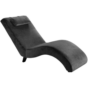 Max Winzer Liege Norris , Schwarz , Textil , Buche , Uni , 65x84x163 cm , Goldenes M, Made in Europe , Wohnzimmer, Sessel, Relaxliegen