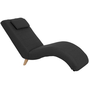 Max Winzer Liege Norris , Schwarz , Textil , Buche , Uni , 65x84x163 cm , Goldenes M, Made in Europe , Wohnzimmer, Sessel, Relaxliegen