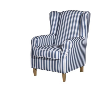 Max Winzer Ohrenbackensessel Lorris - blau - Materialmix - 77 cm - 103 cm | Möbel Kraft