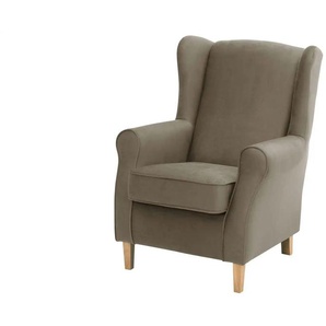 Max Winzer Ohrenbackensessel Lorris - braun - Materialmix - 77 cm - 103 cm | Möbel Kraft