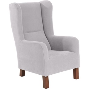 Ohrensessel MAX WINZER Bob Sessel Gr. Luxus-Microfaser, B/H/T: 68 cm x 113 cm x 78 cm, silberfarben (silber) Ohrensessel Hochlehner
