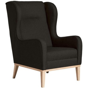 Max Winzer Ohrensessel Lesesessel, Dunkelbraun, Textil, Buche, 66x104x78 cm, Goldenes M, Made in Europe, Wohnzimmer, Sessel, Ohrensessel