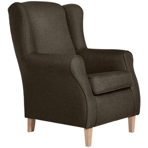 Max Winzer Ohrensessel Lesesessel, Hellbraun, Textil, Buche, 77x103x86 cm, Goldenes M, Made in Europe, Wohnzimmer, Sessel, Ohrensessel