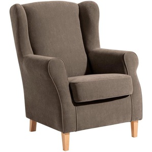 Max Winzer Ohrensessel Lesesessel, Hellbraun, Textil, Buche, 77x103x86 cm, Goldenes M, Made in Europe, Wohnzimmer, Sessel, Ohrensessel