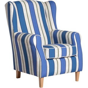 Ohrensessel MAX WINZER Luke Sessel Gr. Flachgewebe 20504, B/H/T: 77 cm x 103 cm x 86 cm, blau Ohrensessel mit Kederverarbeitung