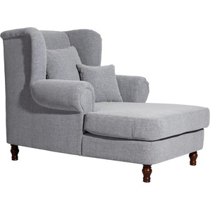 Ohrensessel MAX WINZER Madeleine Sessel Gr. Strukturstoff 16437, B/H/T: 100 cm x 102 cm x 138 cm, silberfarben (silber) Ohrensessel mit Holzfüßen