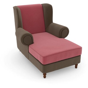 Ohrensessel MAX WINZER Madeleine Sessel Gr. Samtvelours, Korpus: Samtvelours sahara-Füße Buche Nussbaum, B/H/T: 100 cm x 102 cm x 138 cm, rosa (rosé) Ohrensessel zum Selbstgestalten