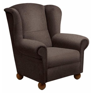 Ohrensessel MAX WINZER Malmö Sessel Gr. Struktur, mit Hocker, B/H/T: 90 cm x 100 cm x 89 cm, braun (schoko) Ohrensessel inklusive Hocker