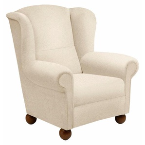 Ohrensessel MAX WINZER Malmö Sessel Gr. Microfaser, ohne Hocker, B/H/T: 90 cm x 100 cm x 89 cm, beige Ohrensessel Sessel mit Holz-Kugelfüßen