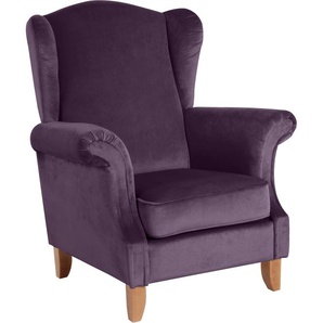 Ohrensessel MAX WINZER Valentina Sessel Gr. Samtvelours, B/H/T: 88 cm x 108 cm x 84 cm, lila (purple) Ohrensessel Sessel