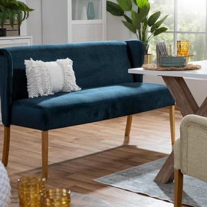 Polsterbank »Hendrick« - blau - Massivholz -