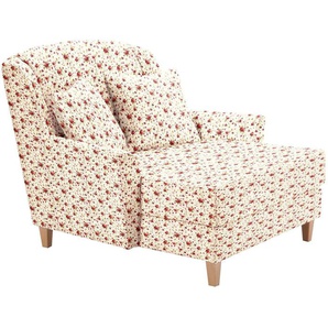 Sessel MAX WINZER Julia Gr. Webstoff Baumwollmix, B/H/T: 132 cm x 100 cm x 104 cm, beige Polstersessel Sessel mit naturfarbenen Holzfüßen
