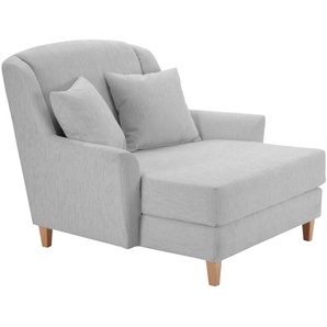XXL-Sessel MAX WINZER Julia Sessel Gr. Struktur, B/H/T: 132 cm x 102 cm x 148 cm, silberfarben (silber) XXL Sessel Struktur, mit naturfarbenen Holzfüßen