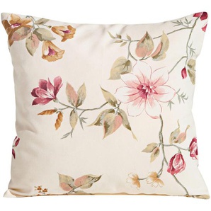 Max Winzer Zierkissen, Rot, Weiß, Textil, Blume, Füllung: Silikon,Silikon, 40 cm, Goldenes M, Made in Europe, Wohntextilien, Kissen, Dekokissen
