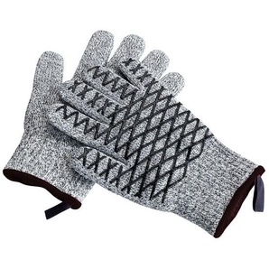 Grillhandschuhe MAXIMEX 2in1 Topflappen bunt (grau, beige, schwarz) Topflappen Topfhandschuh Hitze-& Schneideschutz für Herren