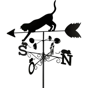 Maximex Wetterfahne Katze, Wetterhahn, Schwarz, lackiertes Metall schwarz