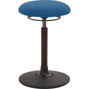 Arbeitshocker MAYER SITZMÖBEL Pendelhocker myMOBILIS Hocker Gr. B/H/T: 40 cm x 83 cm x 40 cm, Struktur (recyceltes Polyester), Tellersitz rund, gepolstert-Ringauslöser Schwarz-Bewegungsfreiheit 360 und zu jeder Seite ca. 4 neigbar-Fußteller aus Polyamid,