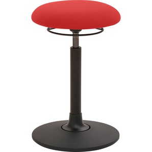 Arbeitshocker MAYER SITZMÖBEL Pendelhocker myMOBILIS Hocker Gr. B/H/T: 40 cm x 83 cm x 40 cm, Struktur (recyceltes Polyester), Tellersitz rund, gepolstert-Ringauslöser Schwarz-Bewegungsfreiheit 360 und zu jeder Seite ca. 4 neigbar-Fußteller aus Polyamid,